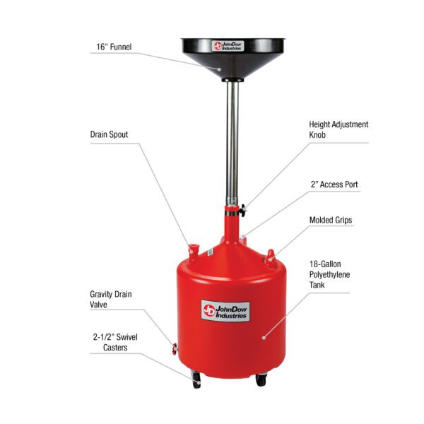 18-Gallon Economy Portable Poly Oil Drain